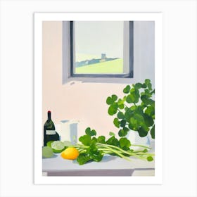 Watercress Tablescape vegetable Art Print