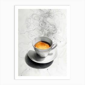 Coffee Cup With Smoke 1 Art Print