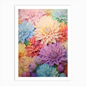 Pastel Dahlia Pedals Painting 3 Art Print