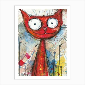 Red Cat 11 Art Print