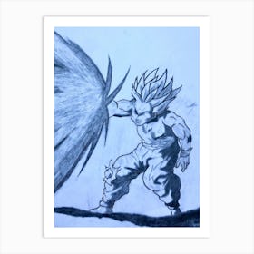 Dragon Ball Z Drawing Art Print