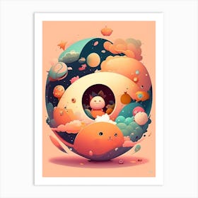 Big Bang Kawaii Kids Space Art Print