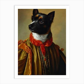 Silky Terrier Renaissance Portrait Oil Painting Art Print