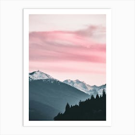 Sunset Over Mountains 1 Art Print
