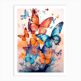 Butterflies On A Flower Art Print