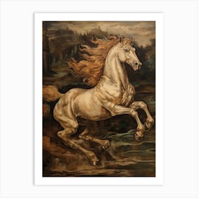 A Horse Painting In The Style Of Fresco Painting 3 Art Print
