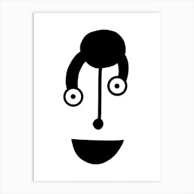 Kids Art Black and White Face Art Print