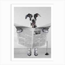 Great Dane Funny Bathroom Art Print