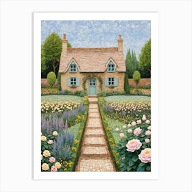 Cottage Rose Garden Art Print