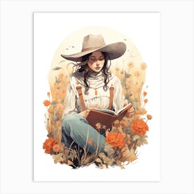 Cute Cowgirl Watercolour 2 Art Print