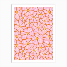 Pink Flower Pattern Art Print