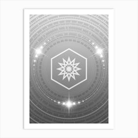 Geometric Glyph in White and Silver with Sparkle Array n.0212 Art Print