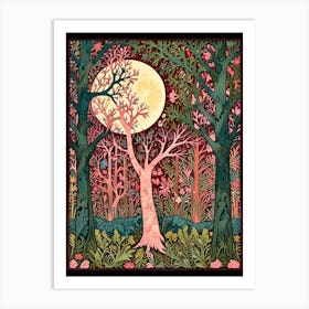 William Morris Moonlight In The Forest 18 Art Print