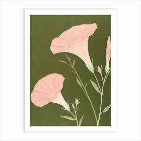 Pink & Green Morning Glory 3 Art Print