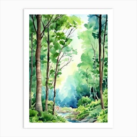 Watercolor Of A Forest 2 Art Print