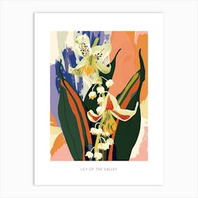 Colourful Flower Illustration Poster Lily Of The Valley 4 Art Print