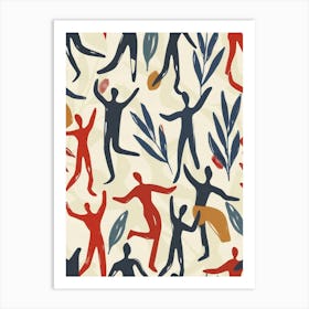 People Dancing Pattern Art Print