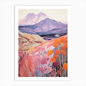 Mount Meru Tanzania Colourful Mountain Illustration Art Print