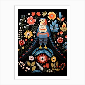 Folk Bird Illustration American Kestrel 3 Art Print