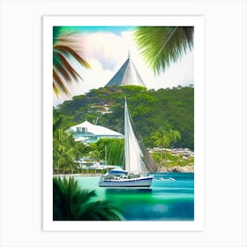 Mayreau Saint Vincent And The Grenadines Soft Colours Tropical Destination Art Print