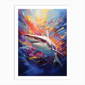  A Silky Shark Vibrant Paint Splash 2 Art Print