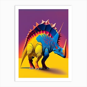 Leptoceratops 1 Primary Colours Dinosaur Art Print