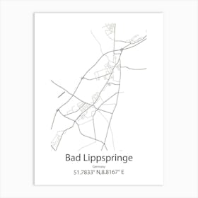 Bad Lippspringe,Germany Minimalist Map Art Print