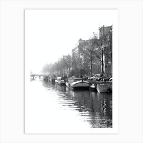 Amsterdam Bridge Black and White Art Print