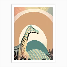 Brontosaurus Pastel Dinosaur Art Print