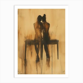 Two Women Sitting On A Bench 5 Art Print