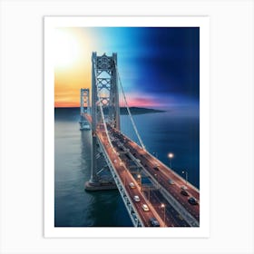 Bridge At Dusk Art Print