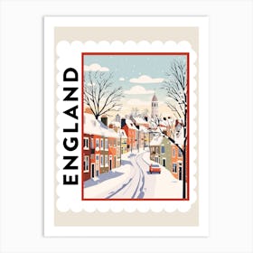 Retro Winter Stamp Poster Newcastle United Kingdom 1 Art Print