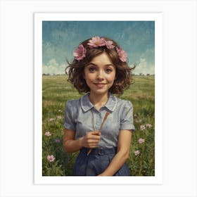 Girl In A Field 1 Art Print