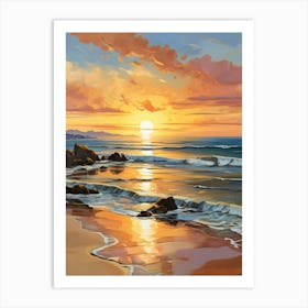 Sunset On The Beach.Vincent Willem Van Gogh, frescoes.3 Art Print