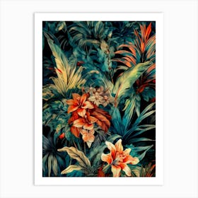 Tropical Wallpaper flowers nature Art Print