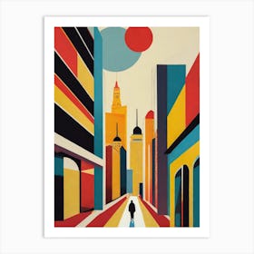 London City Street, Abstract Art 1 Art Print