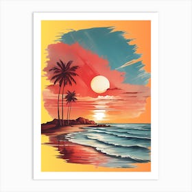 Sunset At The Beach Art Print