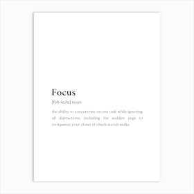 Focus Funny Definition Wall Art Print