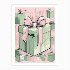 Gift Boxes With Bows Art Print