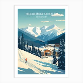 Poster Of Breckenridge Ski Resort   Colorado, Usa, Ski Resort Illustration 3 Art Print