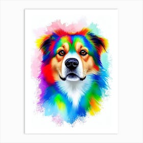 Finnish Spitz Rainbow Oil Painting Dog Art Print