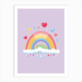 Rainbow With Hearts 1 Art Print