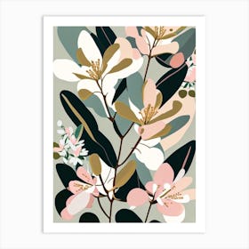 Rhododendron Wildflower Modern Muted Colours Art Print