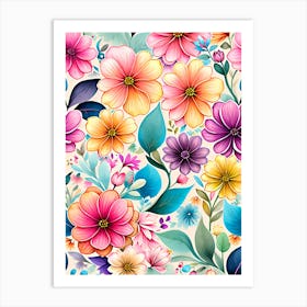 Floral Wallpaper 1 Art Print