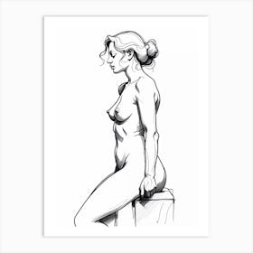 Female Nude Drawing Art Print