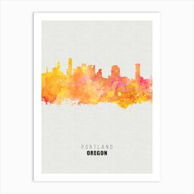 Portland Oregon City watercolor Art Print