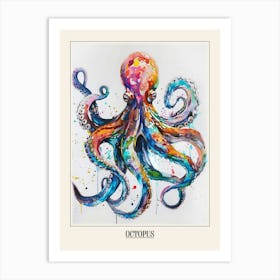 Octopus Colourful Watercolour 4 Poster Art Print