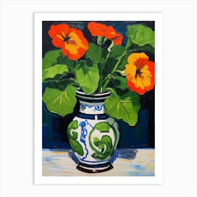 Flowers In A Vase Still Life Painting Petunia 2 Art Print