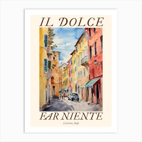 Il Dolce Far Niente Livorno, Italy Watercolour Streets 4 Poster Art Print