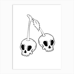 Cherry Skulls Art Print